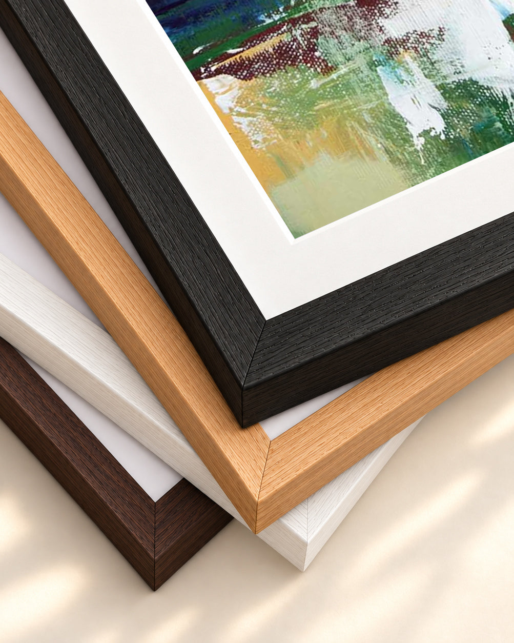 Abstract 43 Art Print — framed print corner with 5 cm mount and bevel
