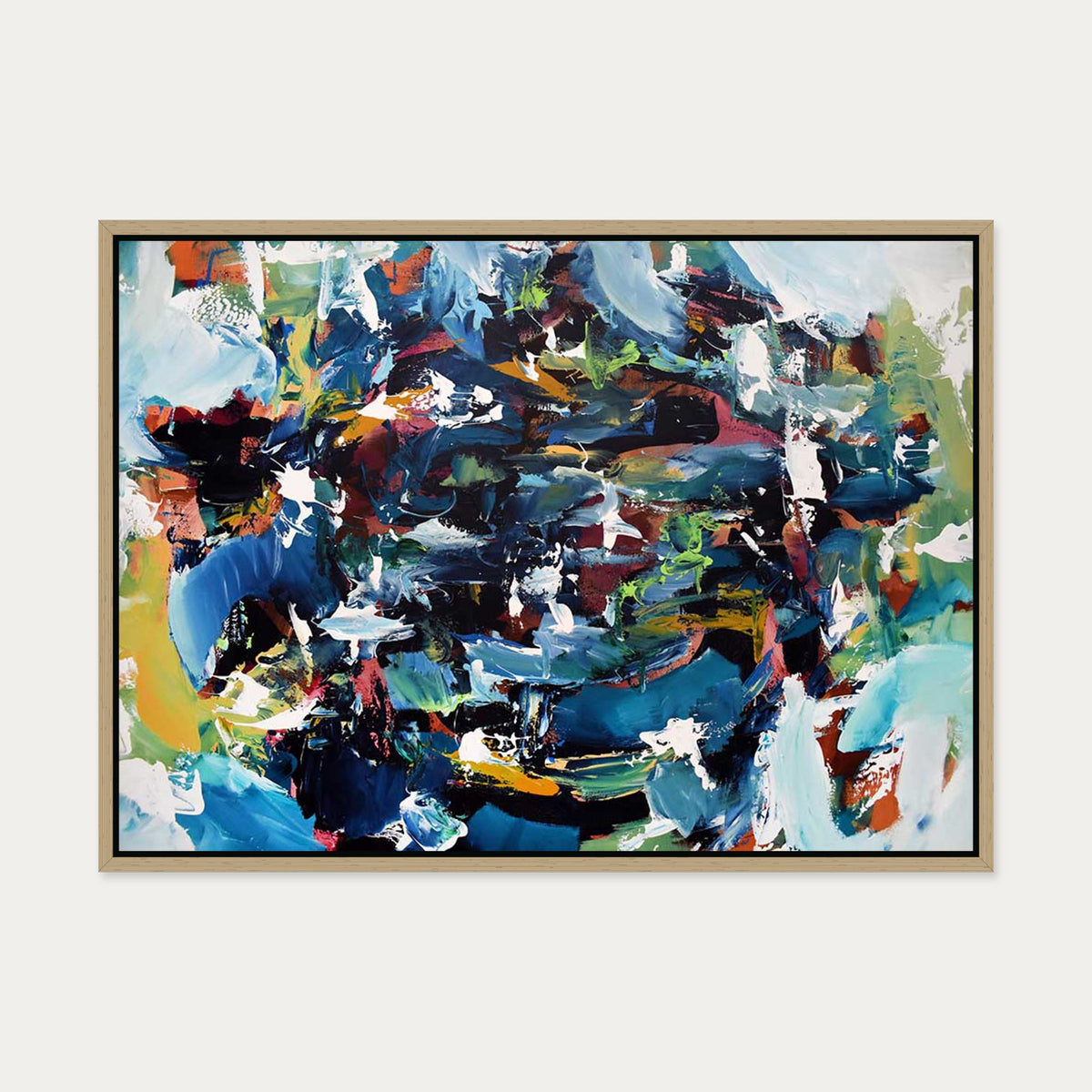 Abstract 431 Canvas Art — 50 x 70 cm — Oak Frame