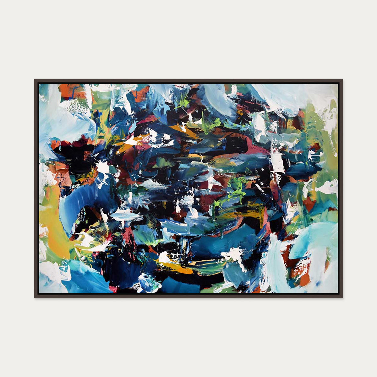 Abstract 431 Canvas Art — 70 x 100 cm — Brown Frame