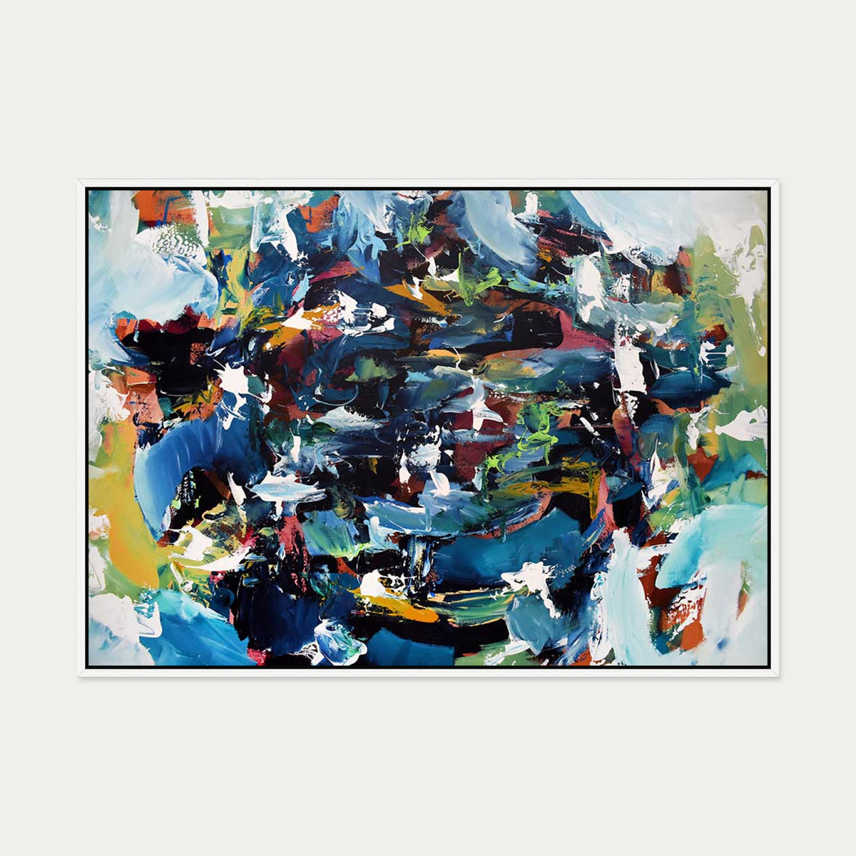 Abstract 431 Canvas Art — 70 x 100 cm — White Frame