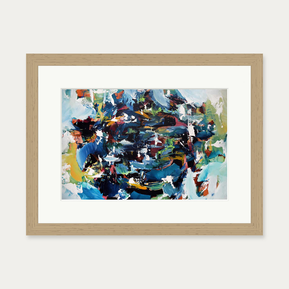 Abstract 431 Art Print — 30 x 40 cm — Oak Frame