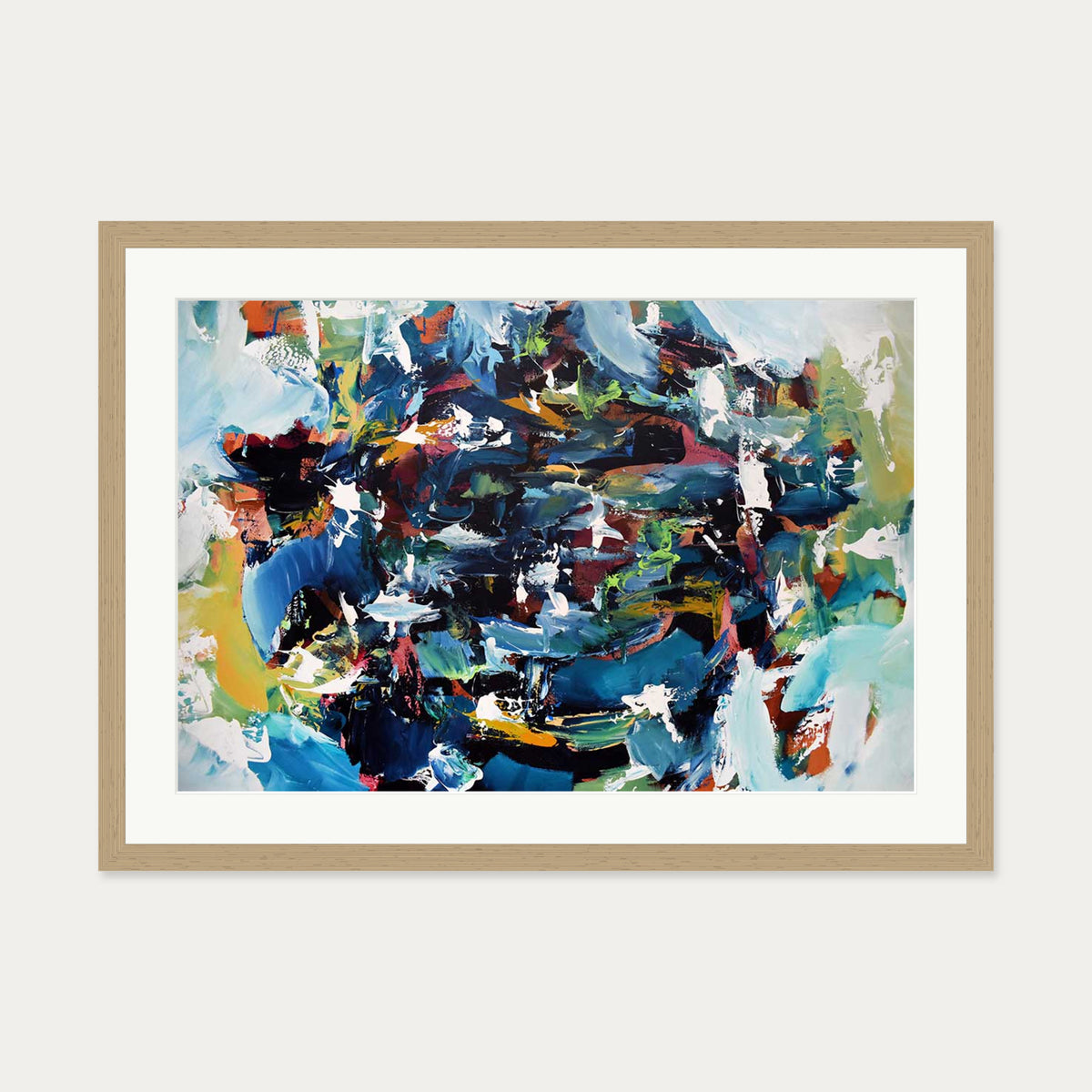 Abstract 431 Art Print — 50 x 70 cm — Oak Frame