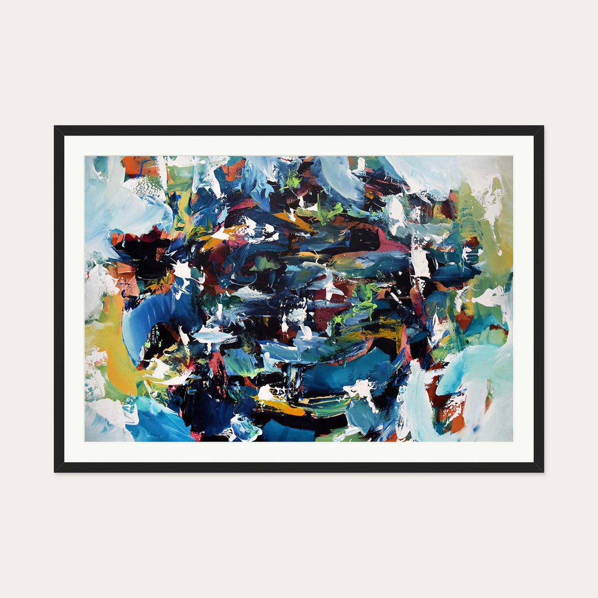 Abstract 431 Art Print — 70 x 100 cm — Black Frame