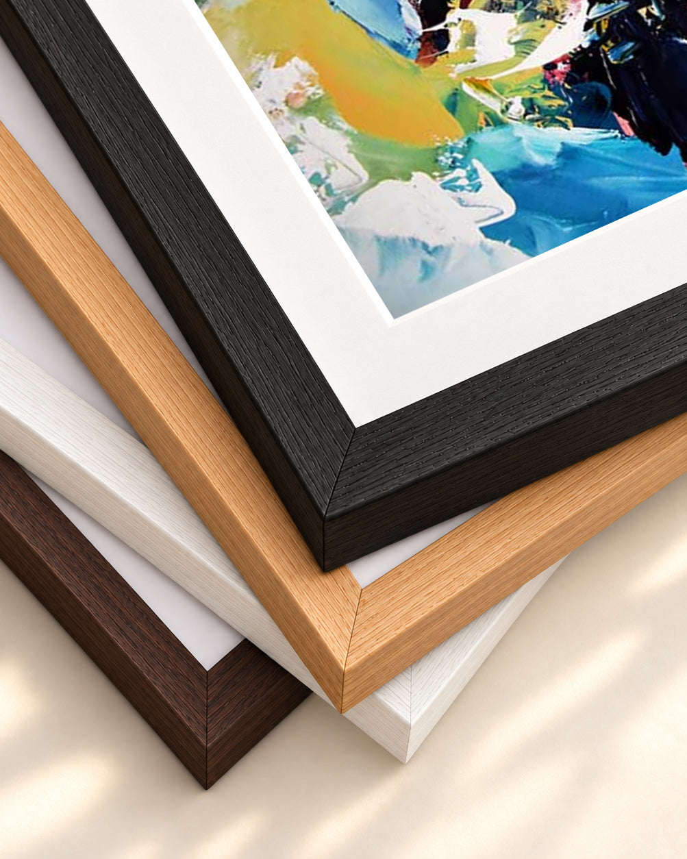 Abstract 431 Art Print — framed print corner with 5 cm mount and bevel