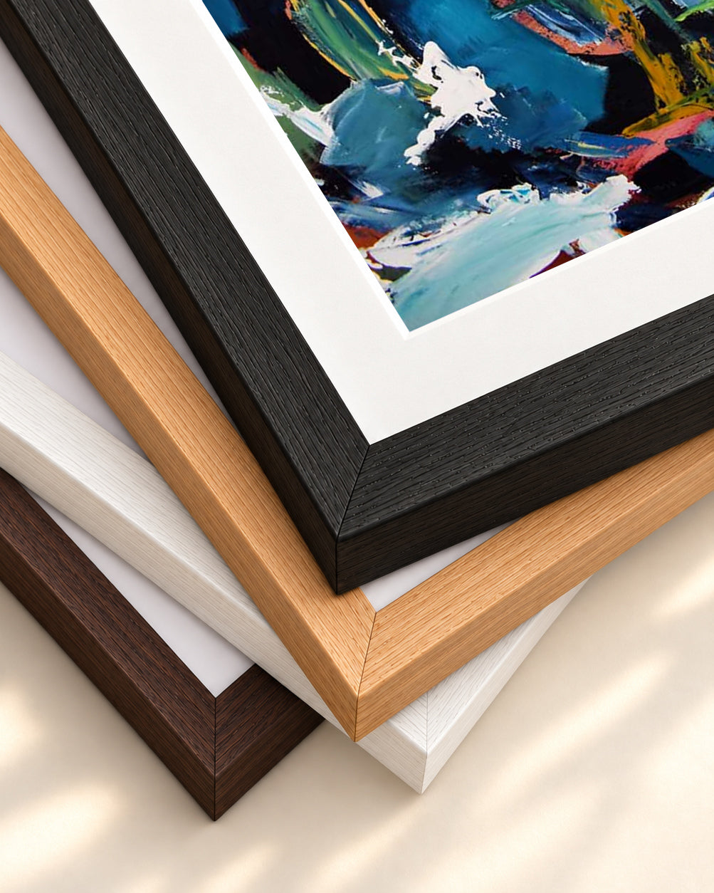 Abstract 432 Art Print — framed print corner with 5 cm mount and bevel