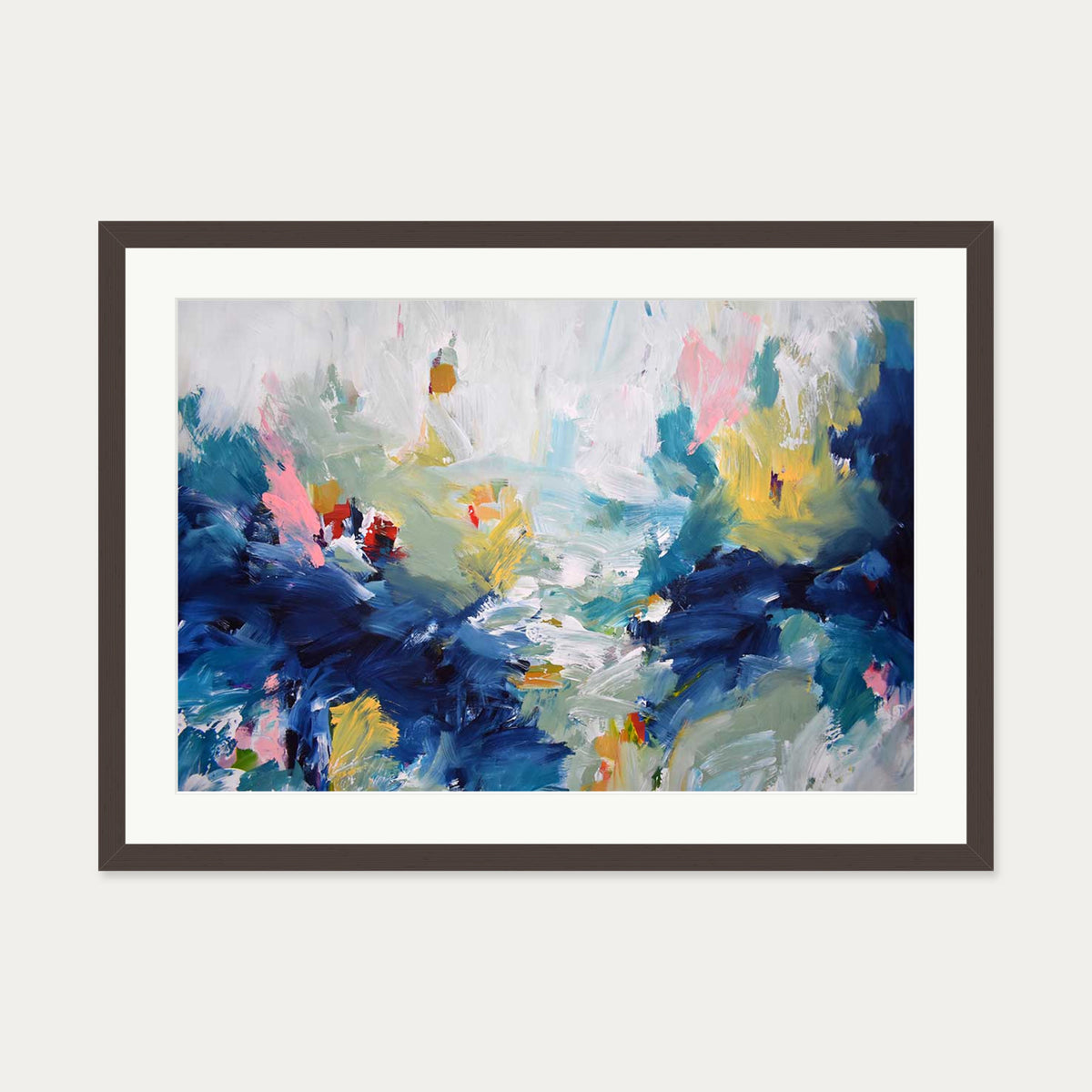 Abstract 437 Art Print — 50 x 70 cm — Brown Frame