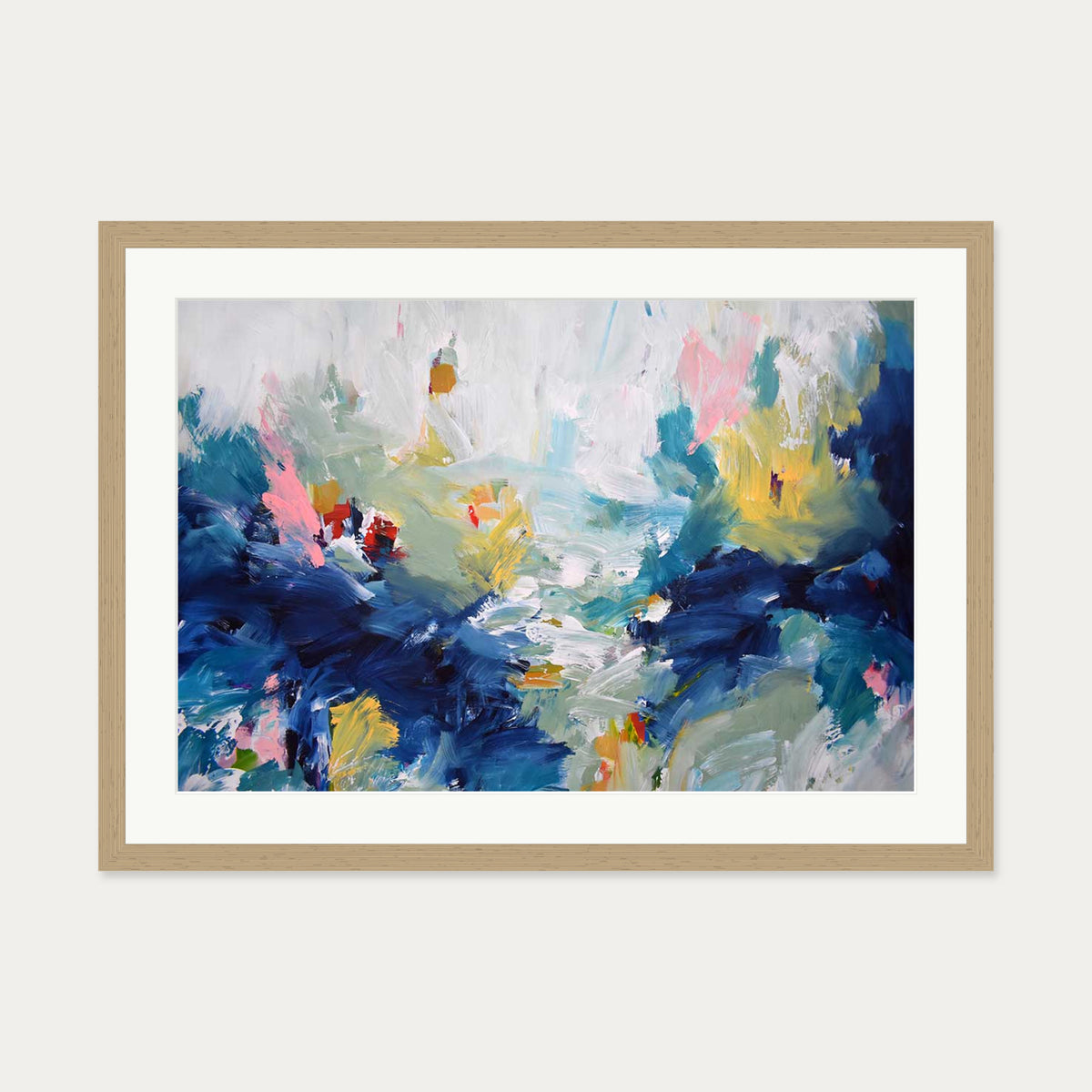 Abstract 437 Art Print — 50 x 70 cm — Oak Frame