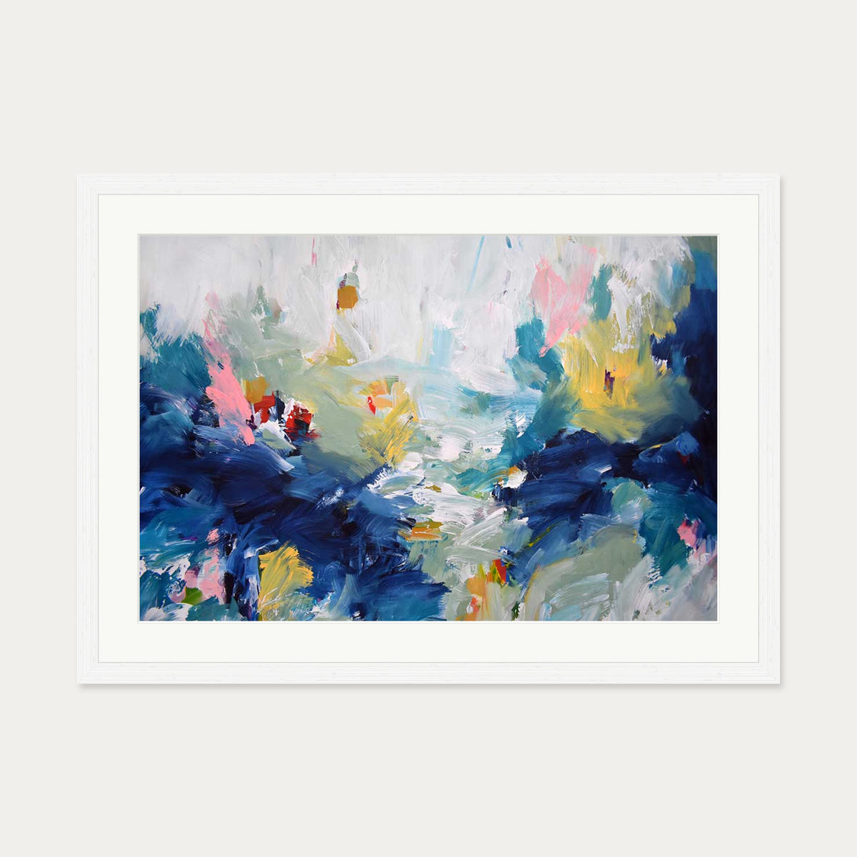 Abstract 437 Art Print — 50 x 70 cm — White Frame