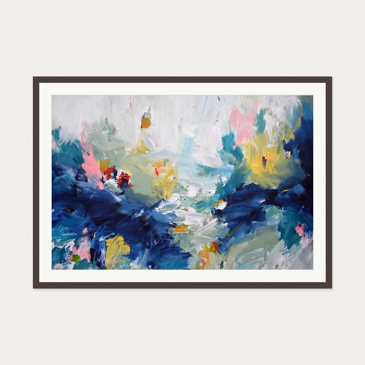 Abstract 437 Art Print — 70 x 100 cm — Brown Frame