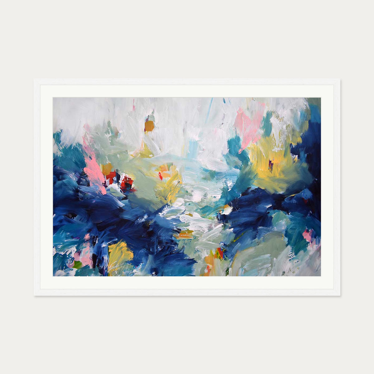 Abstract 437 Art Print — 70 x 100 cm — White Frame