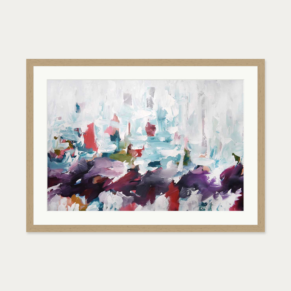 Abstract 438 Art Print — 50 x 70 cm — Oak Frame