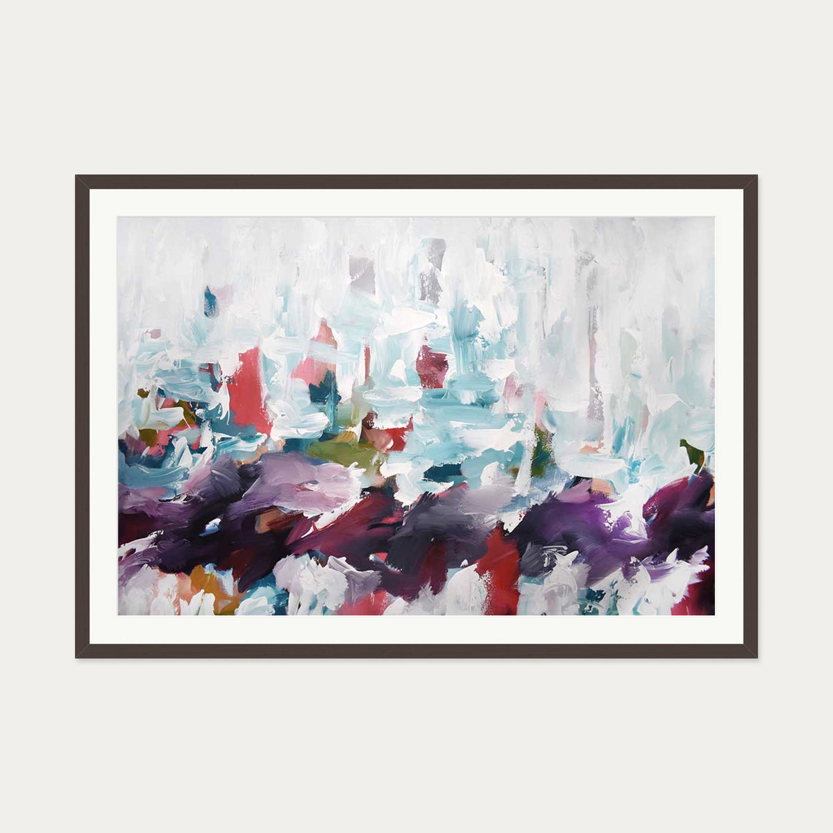 Abstract 438 Art Print — 70 x 100 cm — Brown Frame
