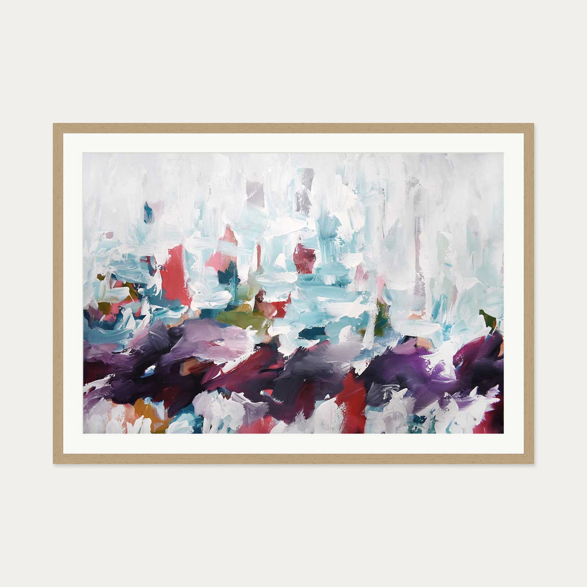 Abstract 438 Art Print — 70 x 100 cm — Oak Frame