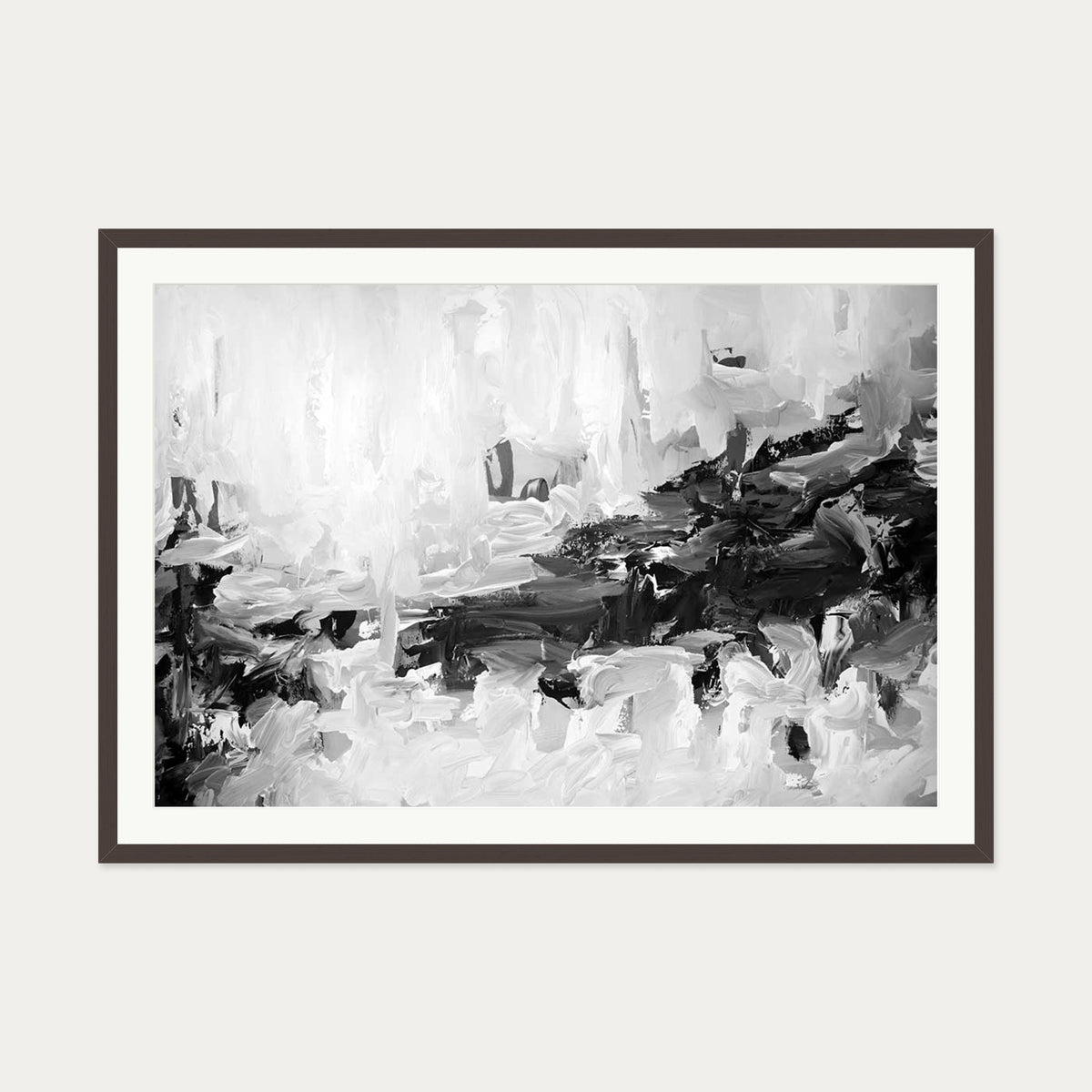 Abstract 441 Art Print — 70 x 100 cm — Brown Frame
