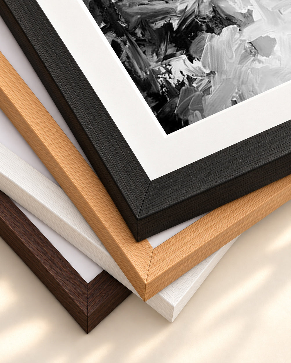 Abstract 441 Art Print — framed print corner with 5 cm mount and bevel