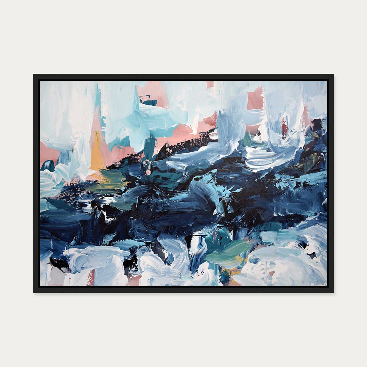 Abstract 442 Canvas Art — 50 x 70 cm — Black Frame