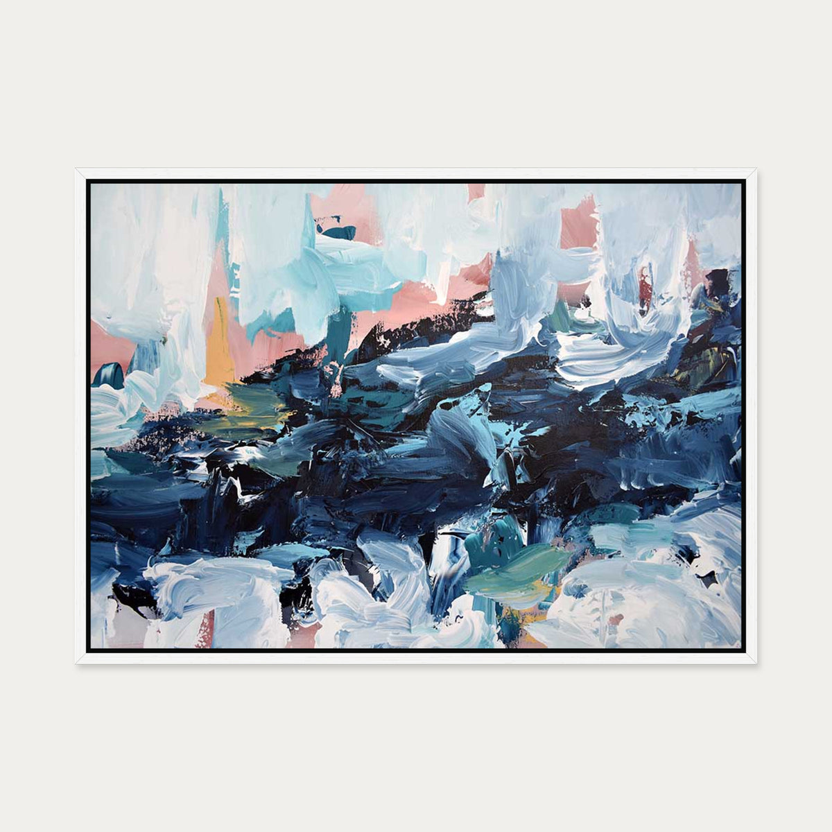 Abstract 442 Canvas Art — 50 x 70 cm — White Frame