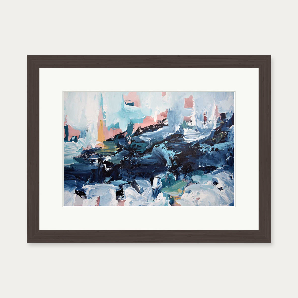Abstract 442 Art Print — 30 x 40 cm — Brown Frame