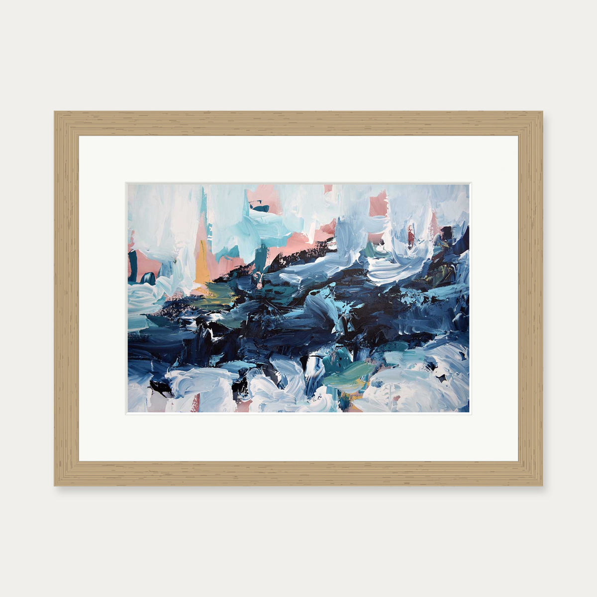 Abstract 442 Art Print — 30 x 40 cm — Oak Frame