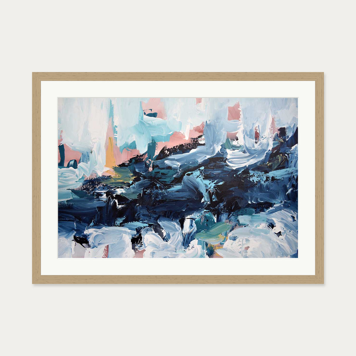 Abstract 442 Art Print — 50 x 70 cm — Oak Frame