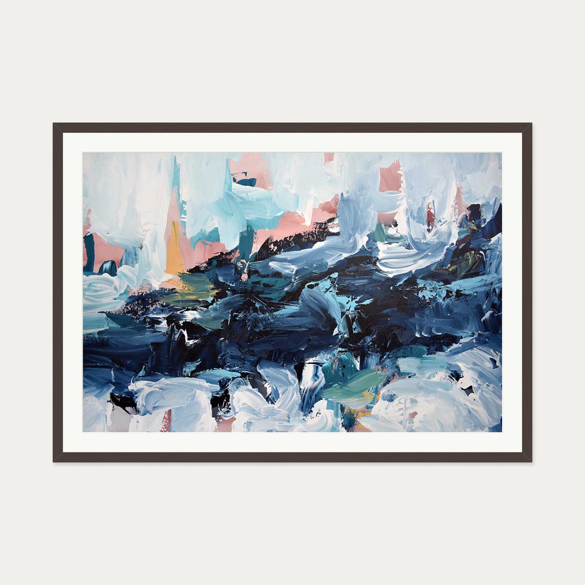 Abstract 442 Art Print — 70 x 100 cm — Brown Frame