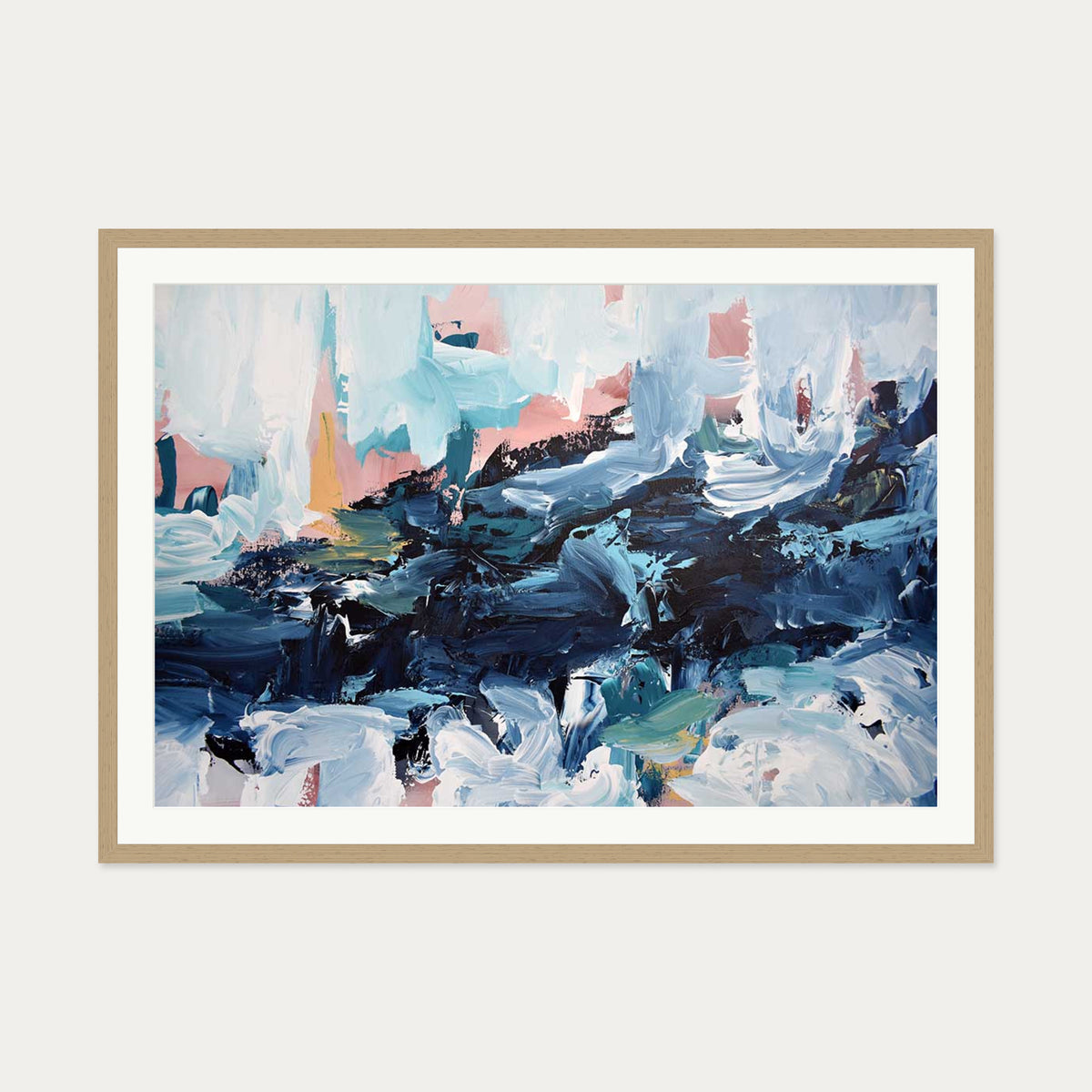 Abstract 442 Art Print — 70 x 100 cm — Oak Frame