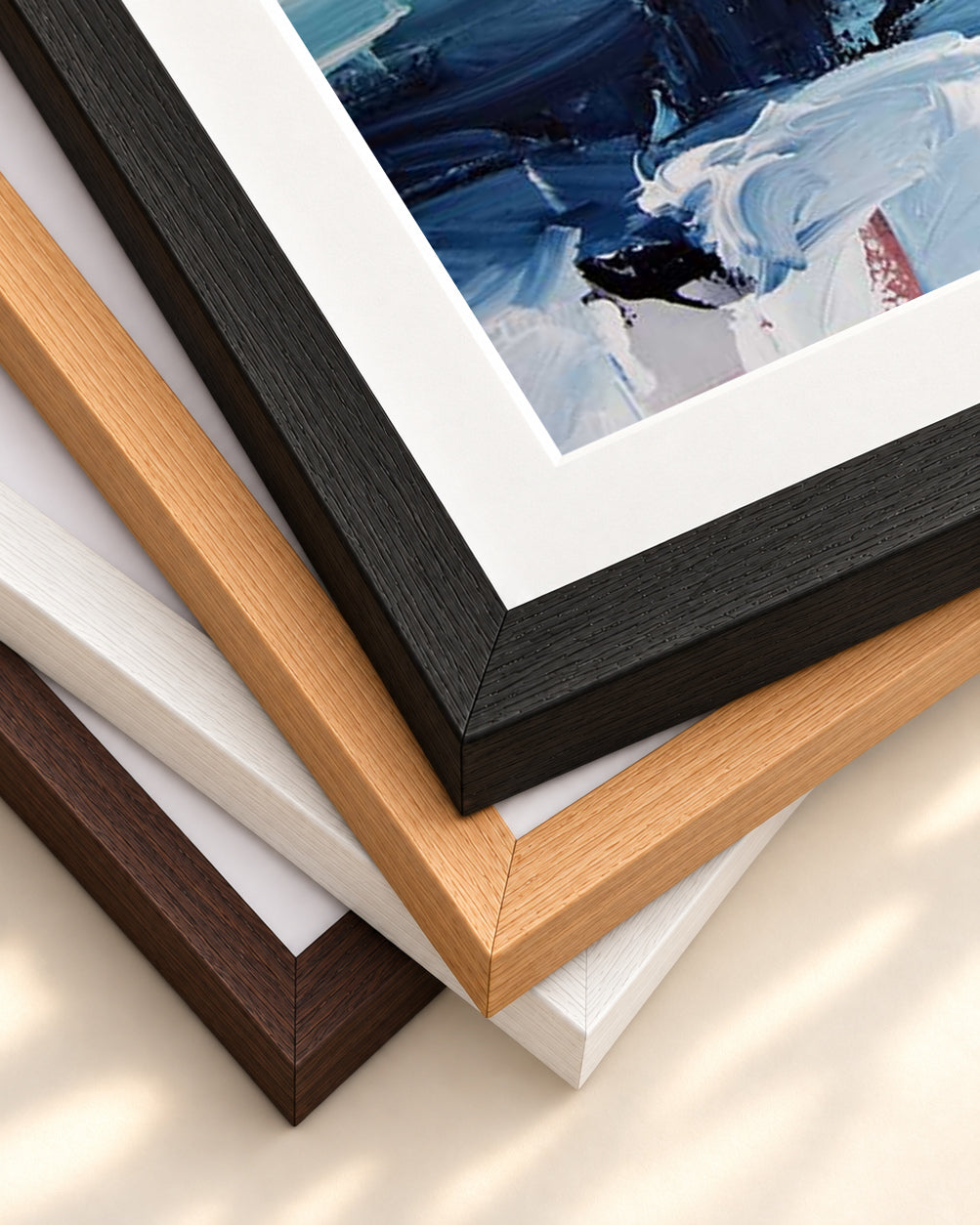Abstract 442 Art Print — framed print corner with 5 cm mount and bevel