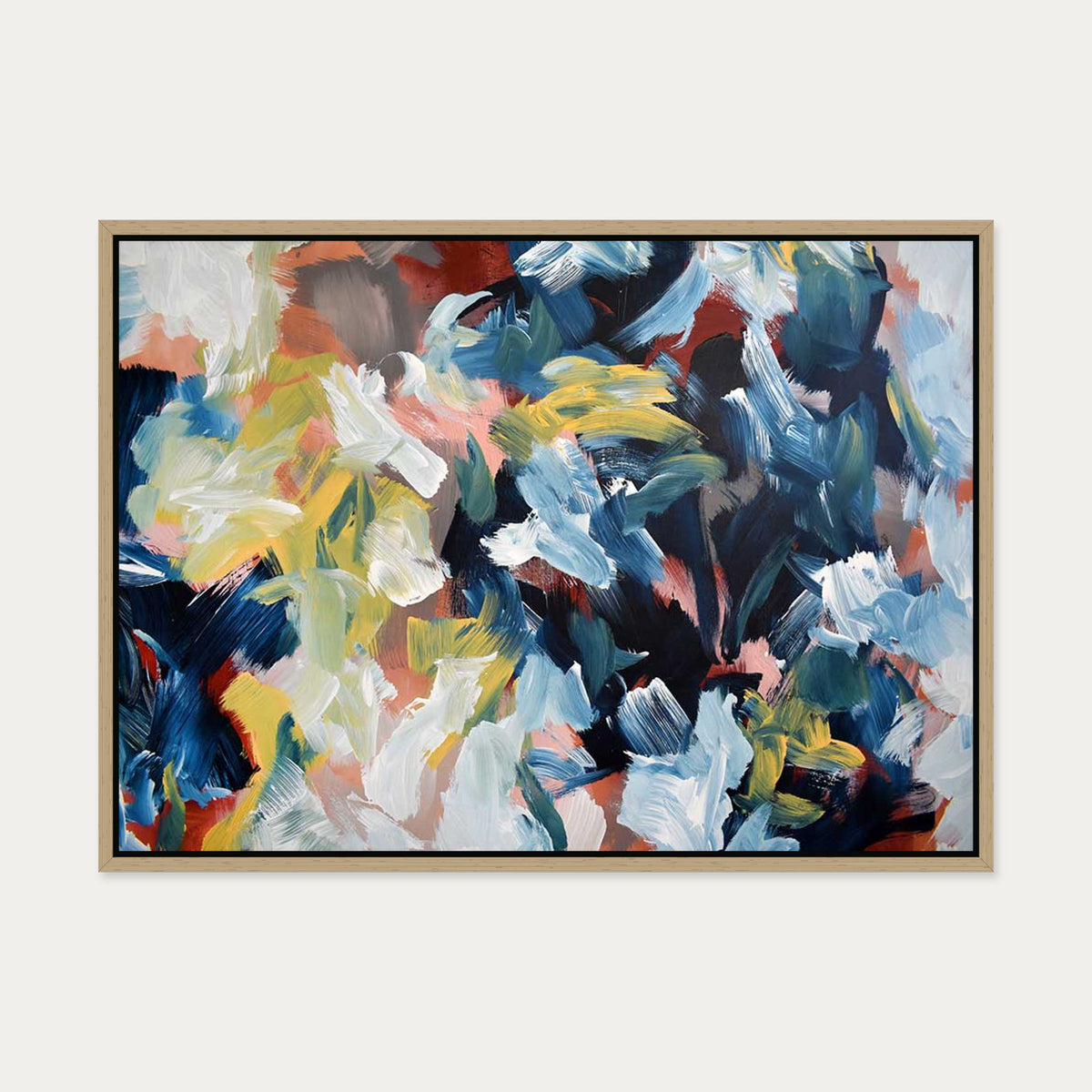 Abstract 446 Canvas Art — 50 x 70 cm — Oak Frame
