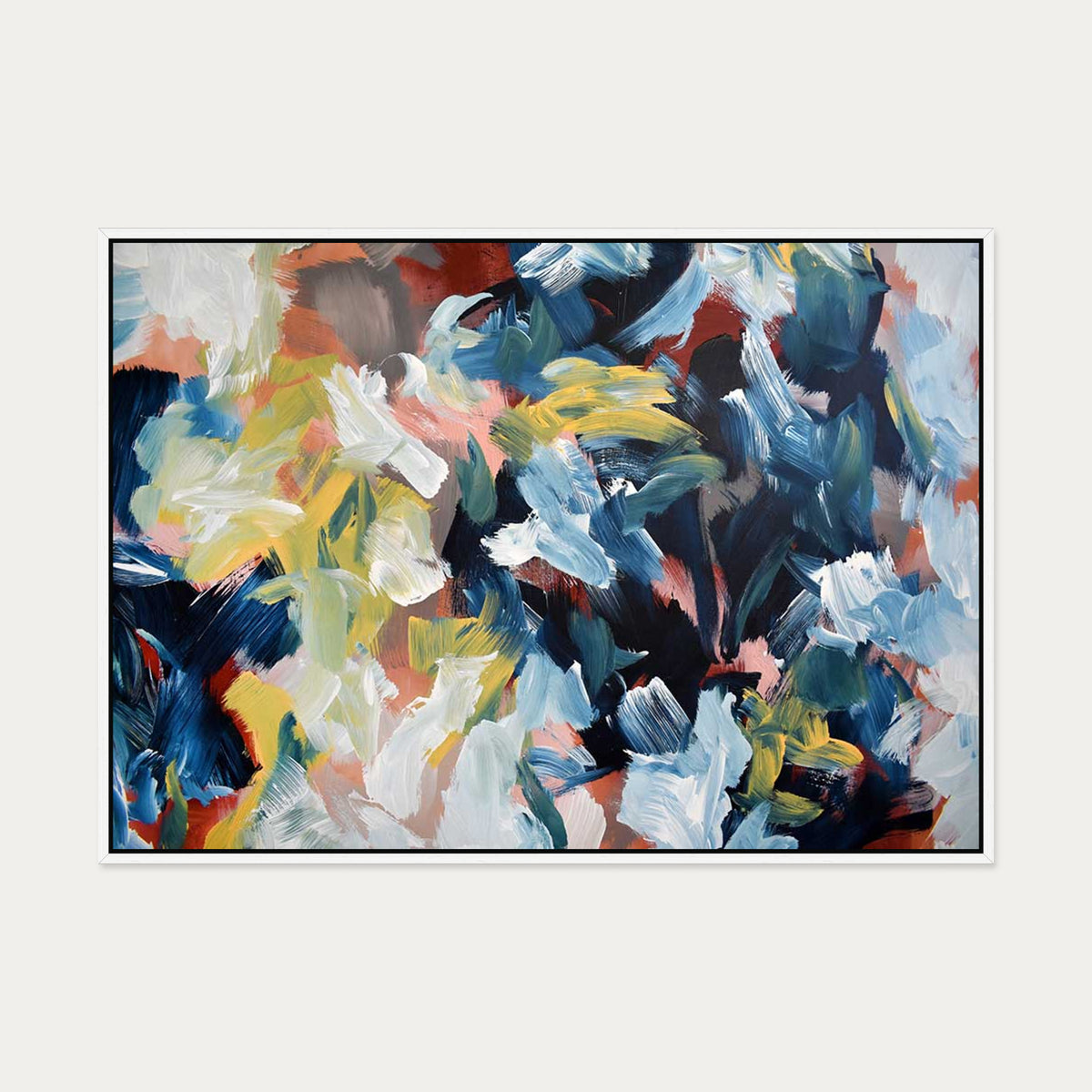 Abstract 446 Canvas Art — 70 x 100 cm — White Frame