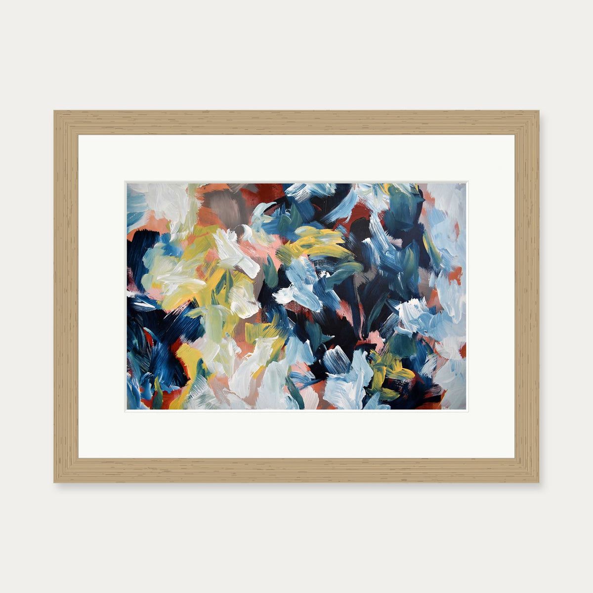 Abstract 446 Art Print — 30 x 40 cm — Oak Frame