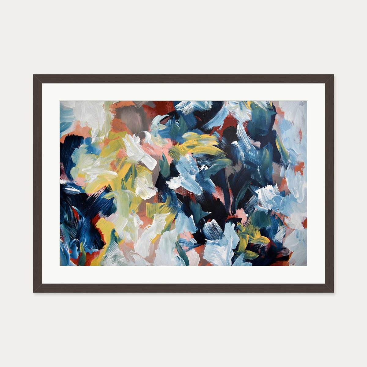 Abstract 446 Art Print — 50 x 70 cm — Brown Frame