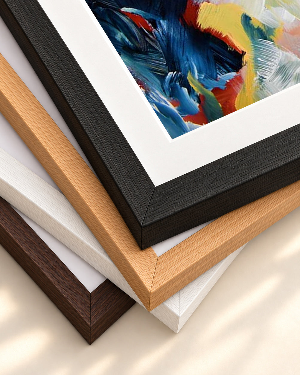 Abstract 446 Art Print — framed print corner with 5 cm mount and bevel