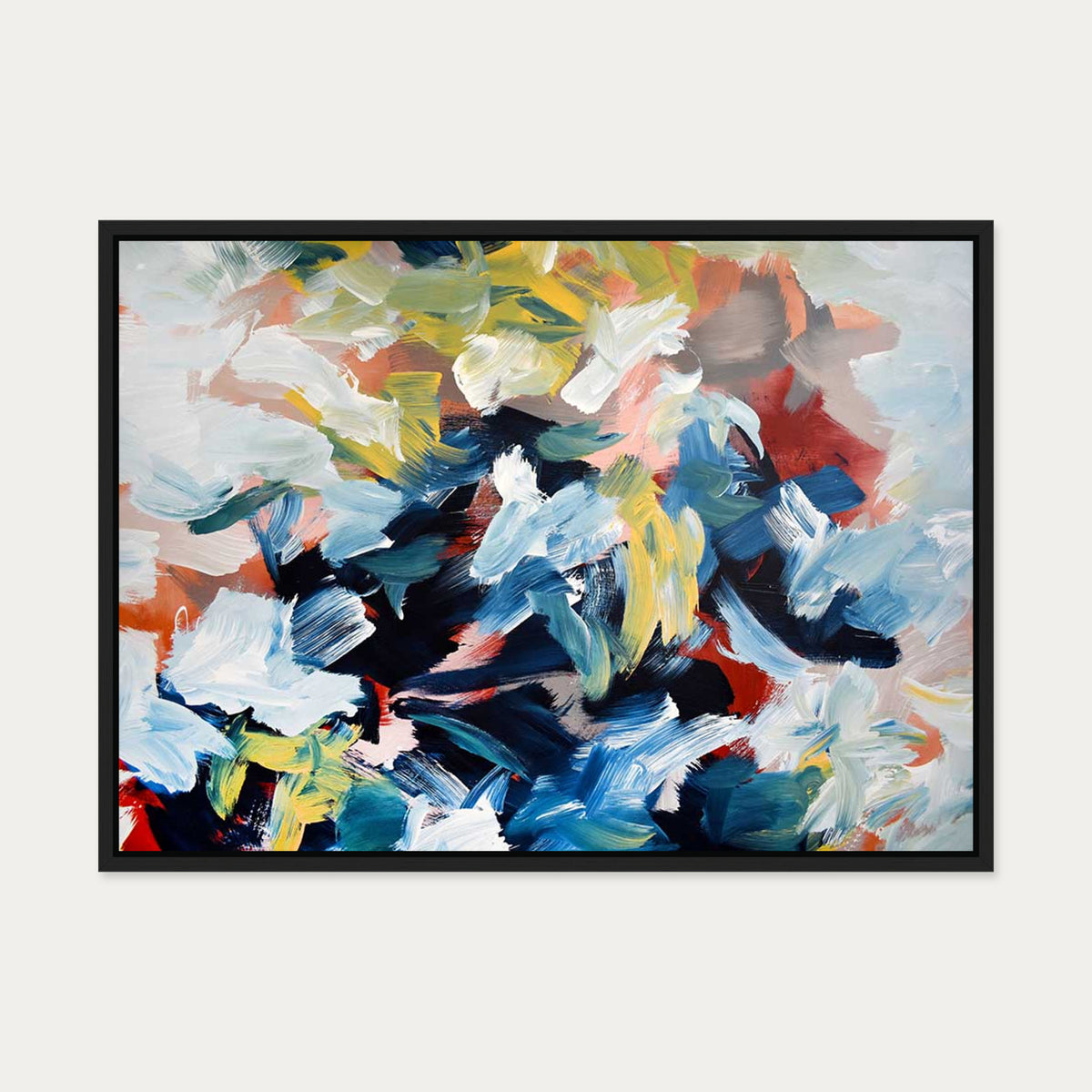 Abstract 448 Canvas Art — 50 x 70 cm — Black Frame