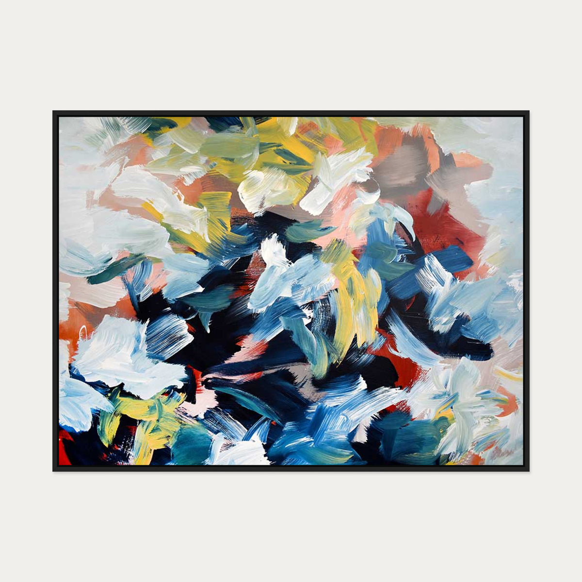 Abstract 448 Canvas Art — 90 x 120 cm — Black Frame