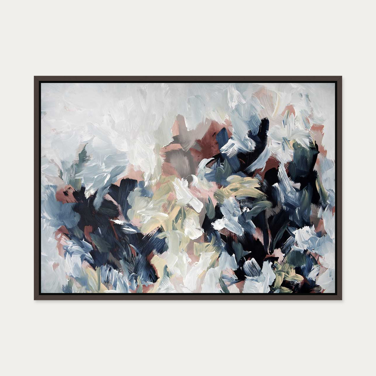Abstract 449 Canvas Art — 50 x 70 cm — Brown Frame