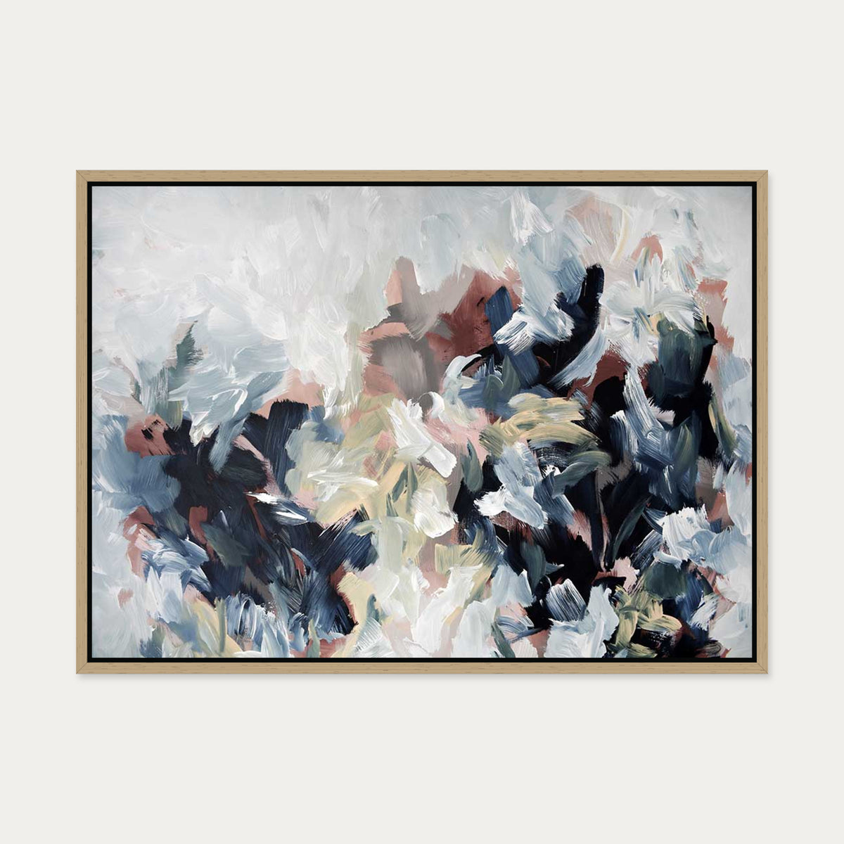 Abstract 449 Canvas Art — 50 x 70 cm — Oak Frame