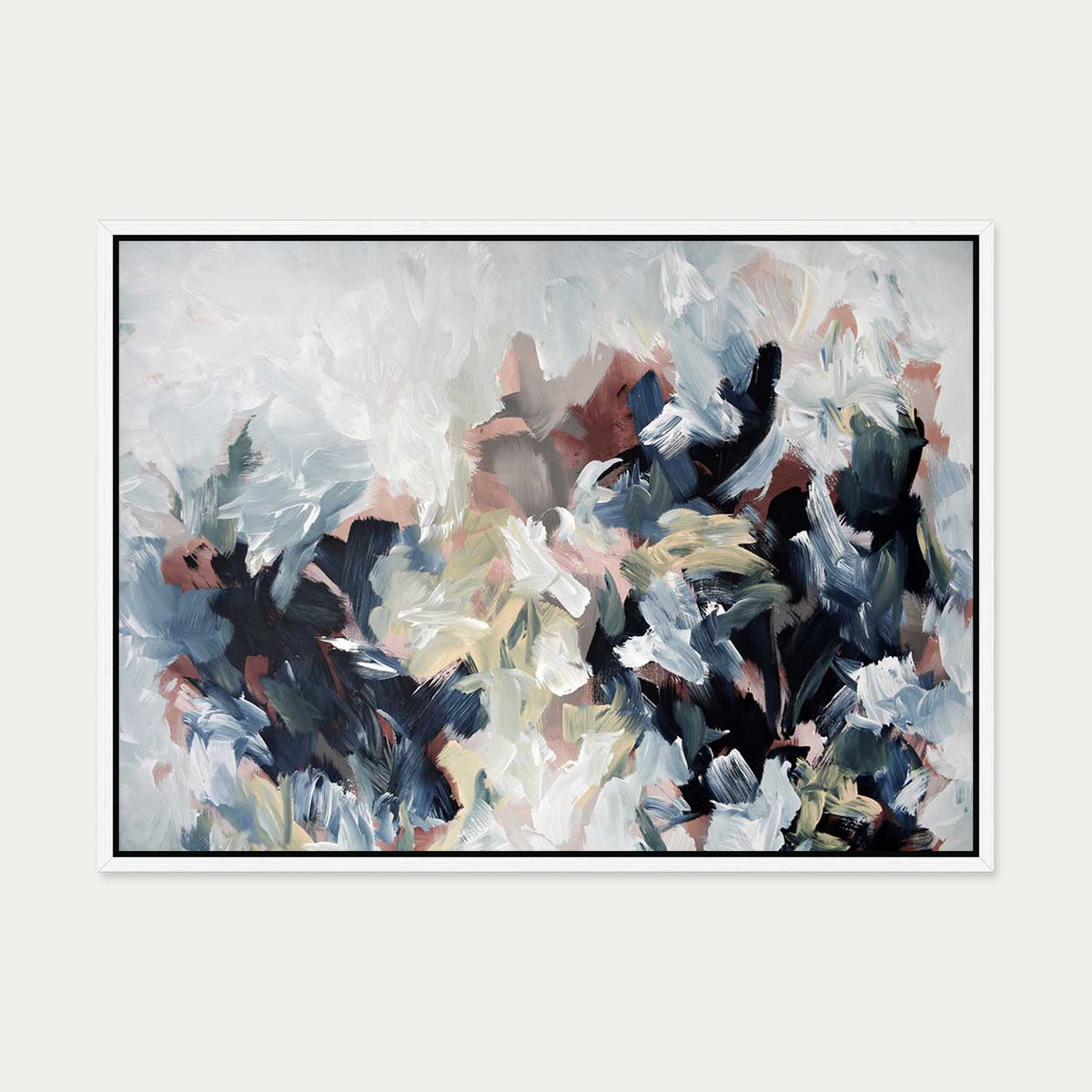 Abstract 449 Canvas Art — 50 x 70 cm — White Frame