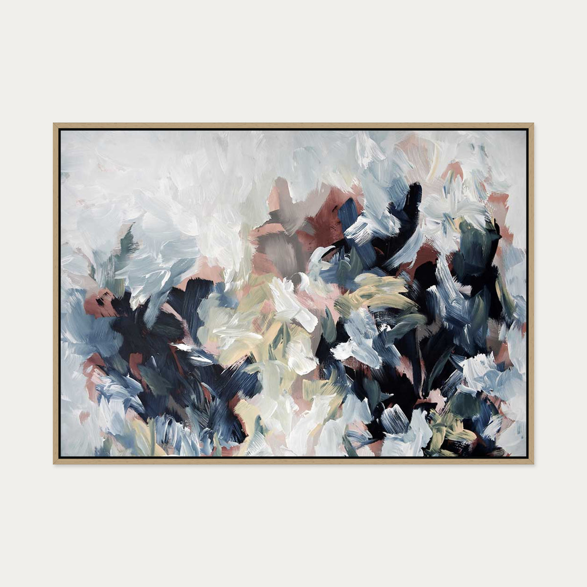 Abstract 449 Canvas Art — 70 x 100 cm — Oak Frame
