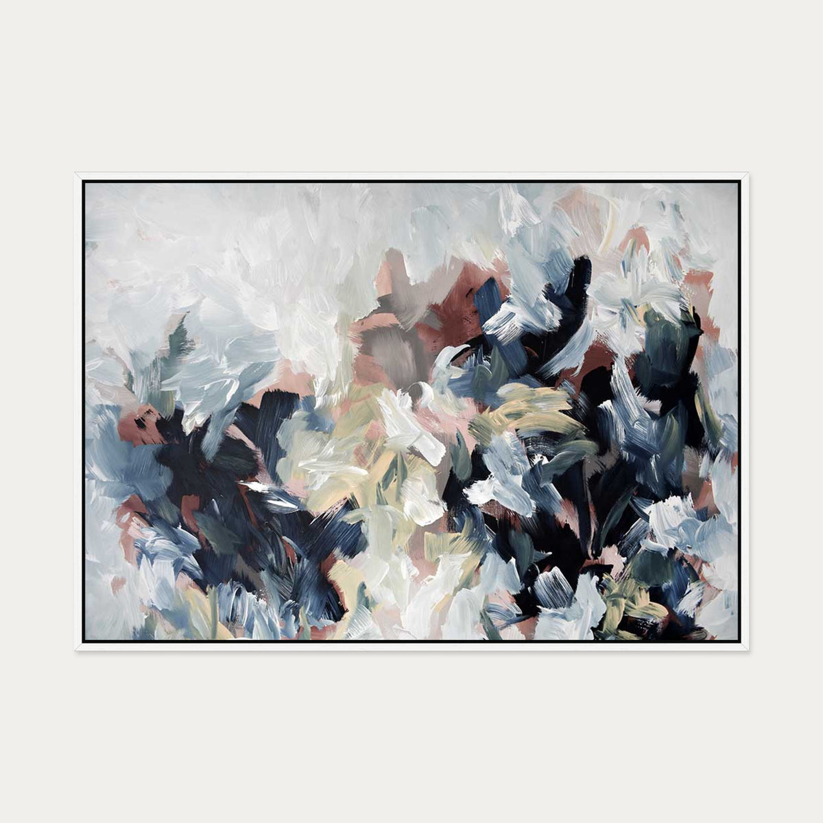 Abstract 449 Canvas Art — 70 x 100 cm — White Frame