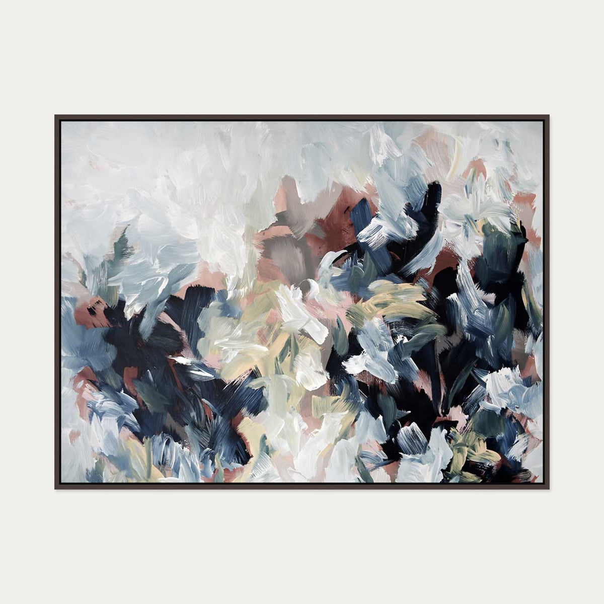 Abstract 449 Canvas Art — 90 x 120 cm — Brown Frame