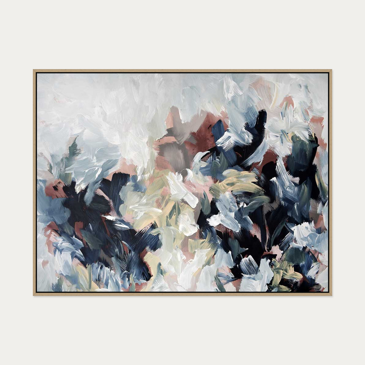 Abstract 449 Canvas Art — 90 x 120 cm — Oak Frame