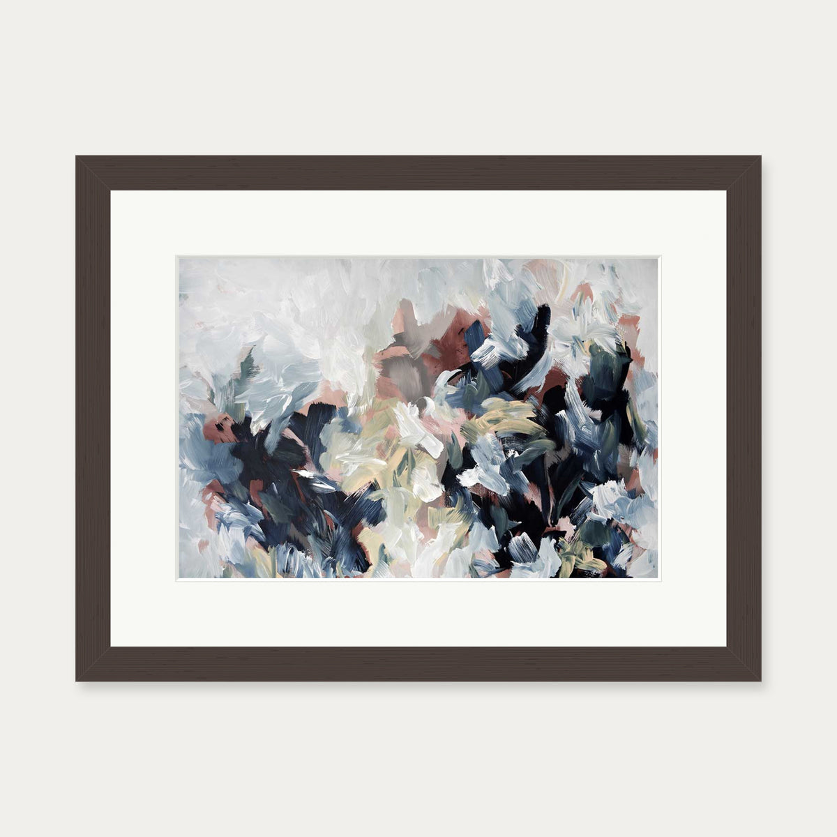 Abstract 449 Art Print — 30 x 40 cm — Brown Frame