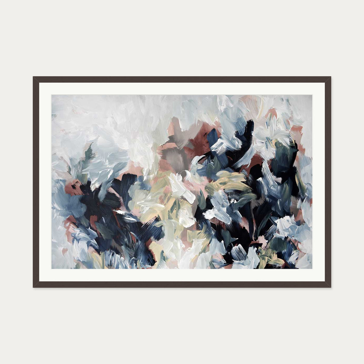 Abstract 449 Art Print — 70 x 100 cm — Brown Frame