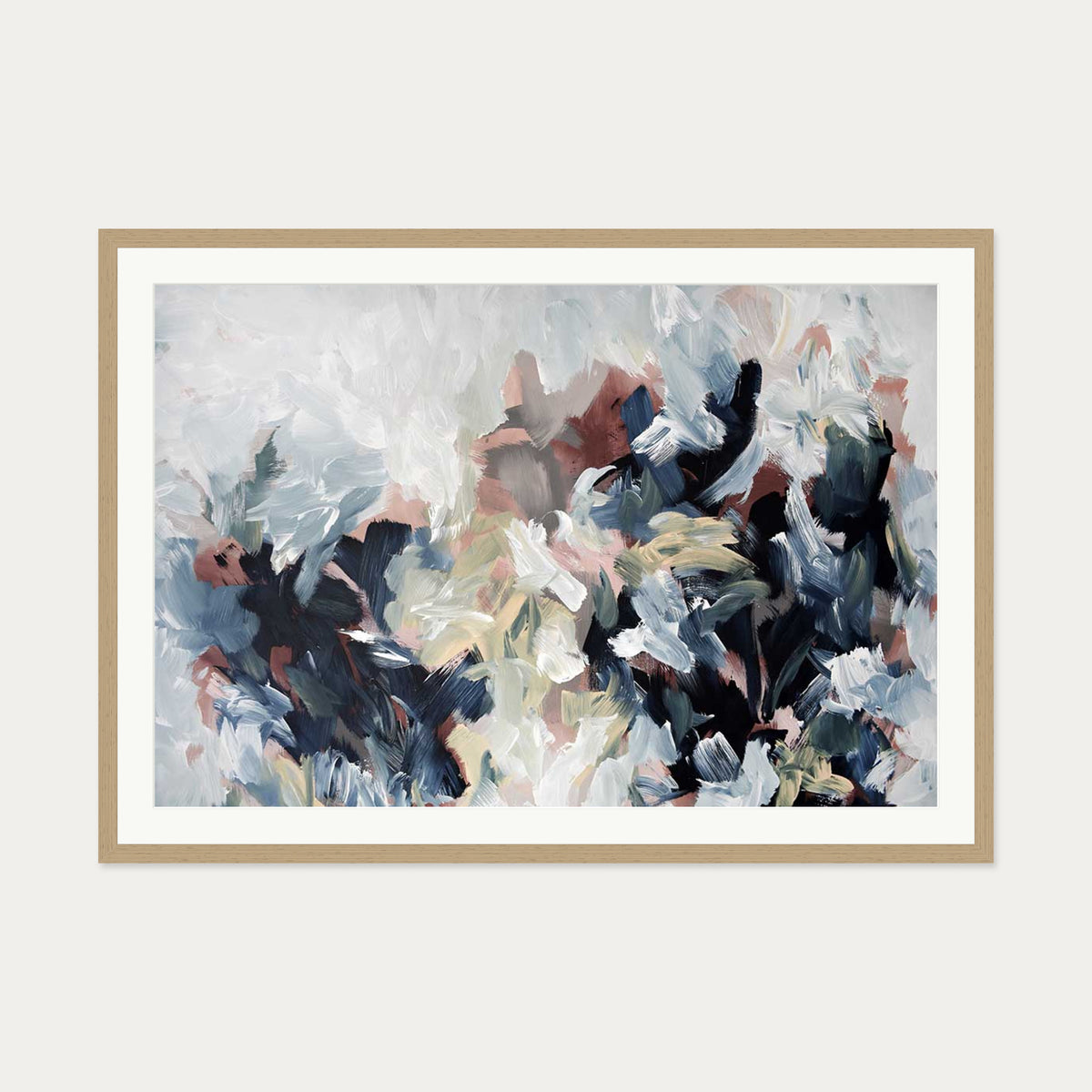 Abstract 449 Art Print — 70 x 100 cm — Oak Frame