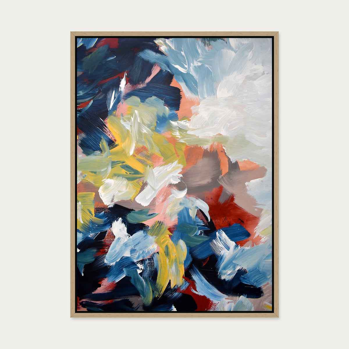 Abstract 450 Canvas Art — 50 x 70 cm — Oak Frame