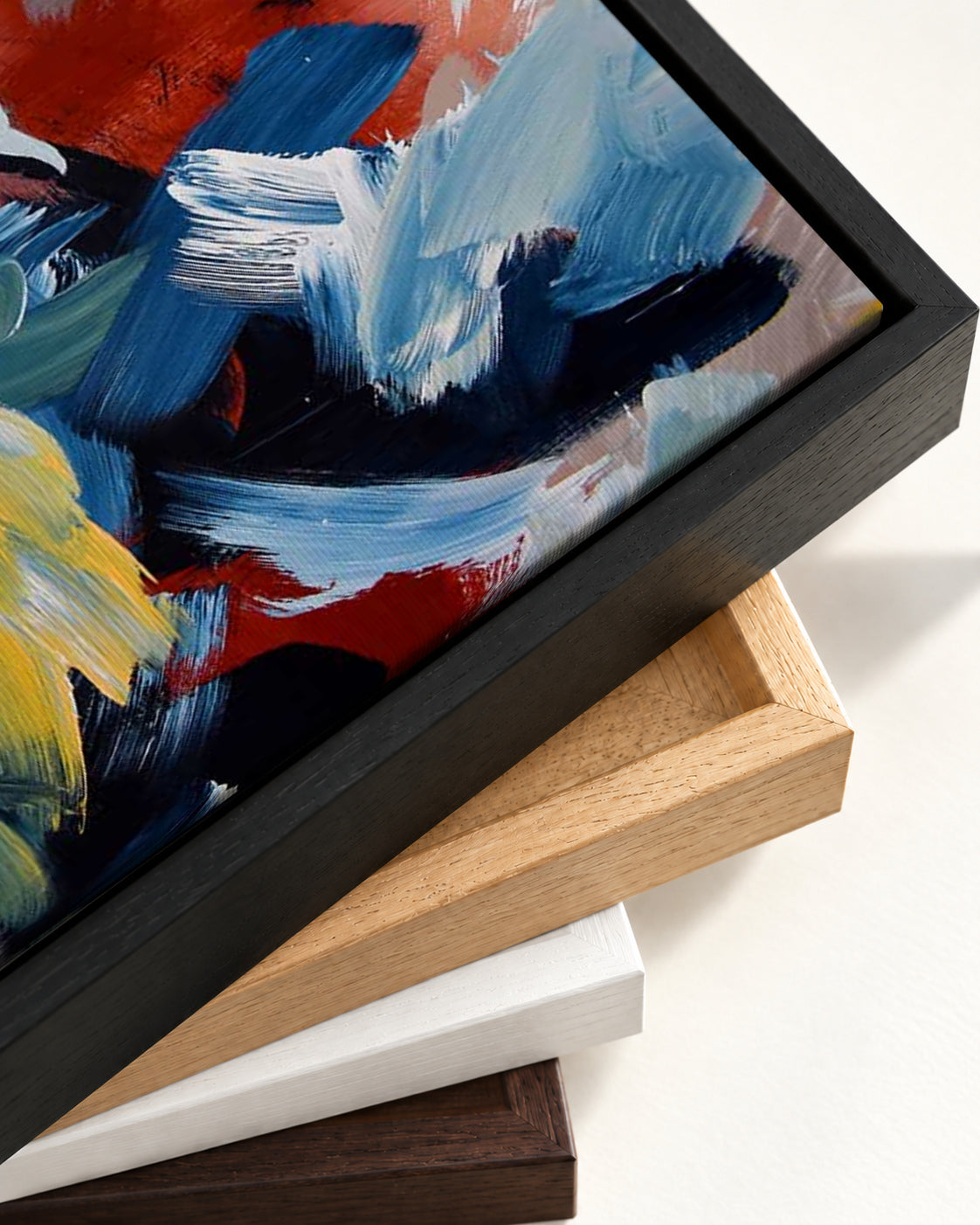 Abstract 450 Canvas Art — framed canvas corner and wrapped canvas detail