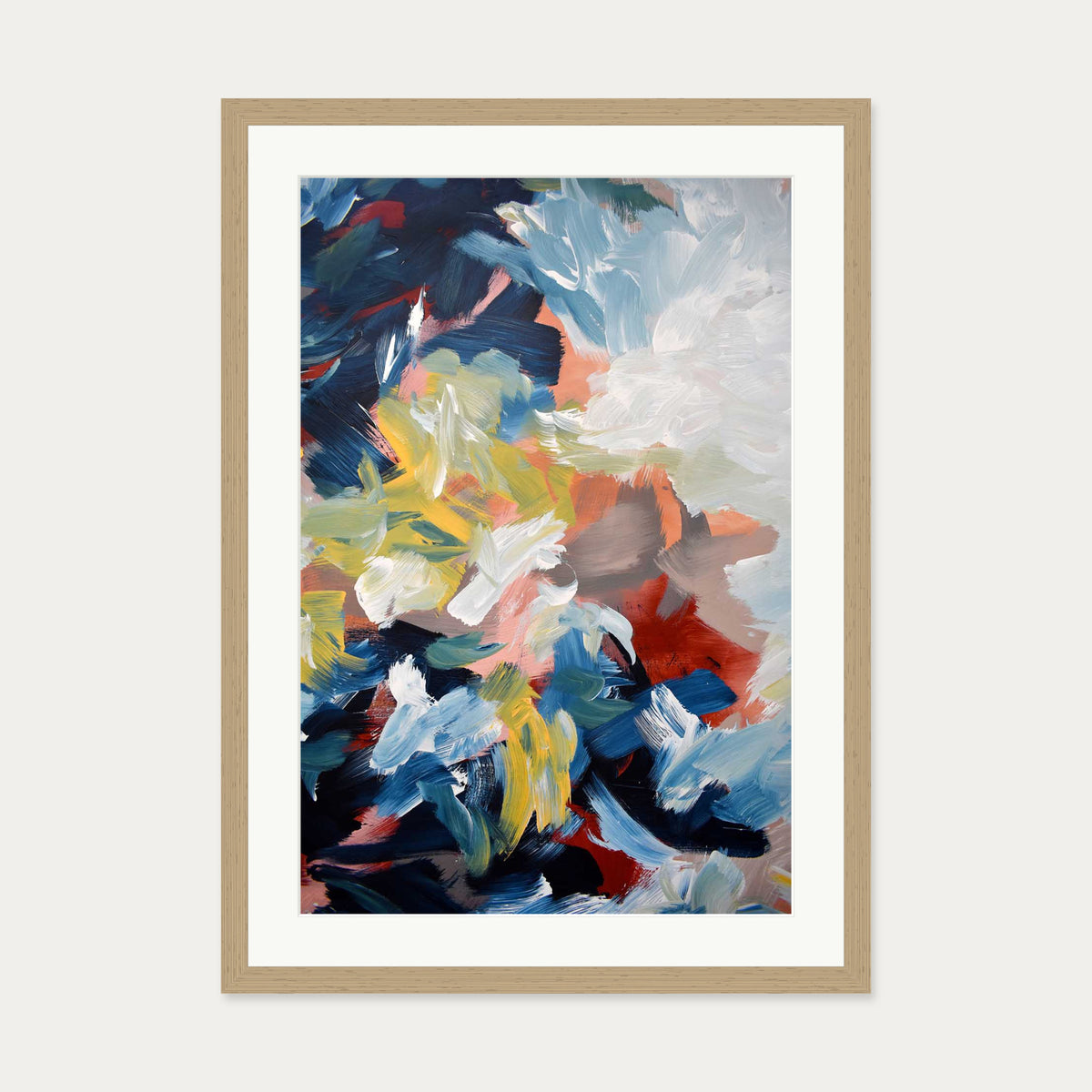 Abstract 450 Art Print — 50 x 70 cm — Oak Frame