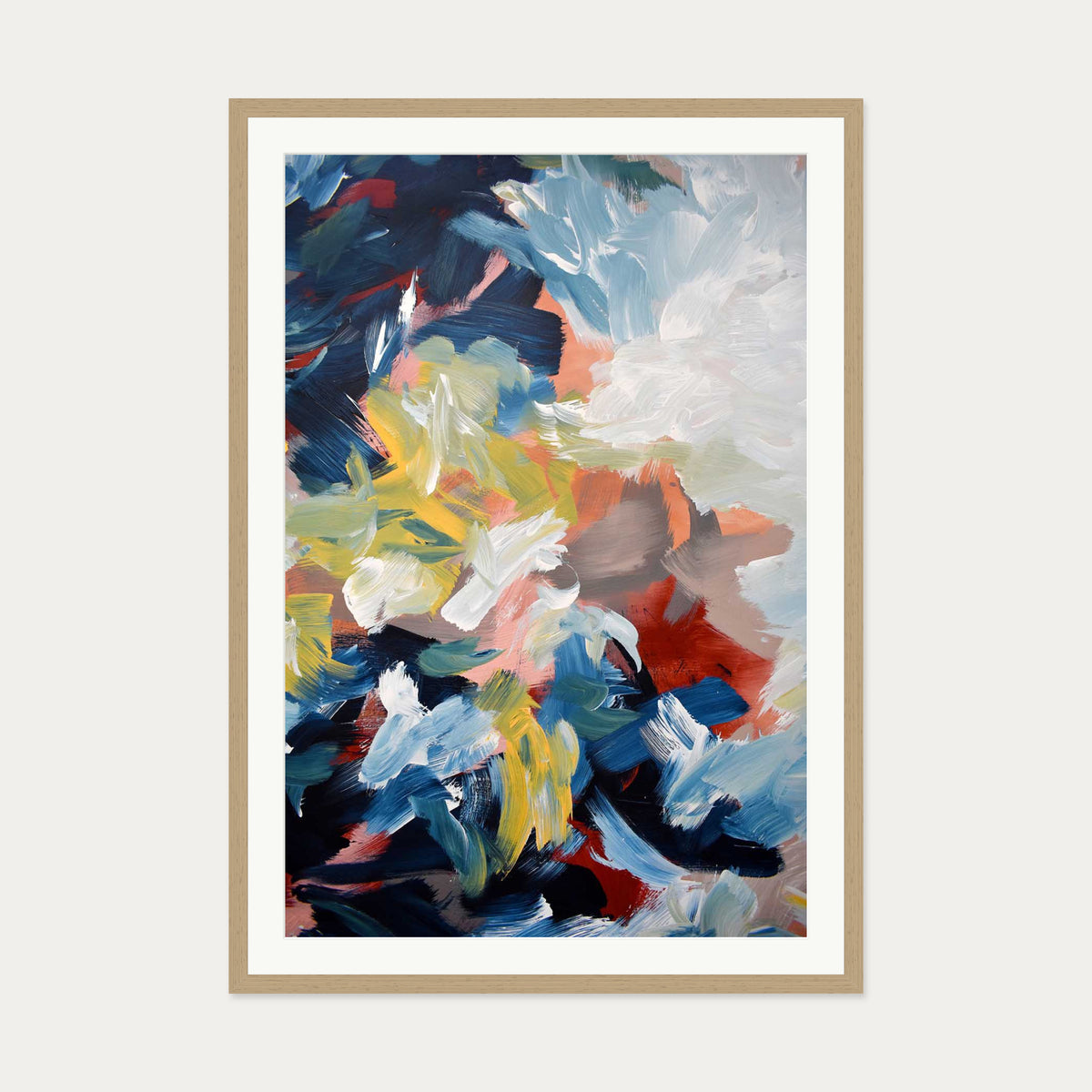 Abstract 450 Art Print — 70 x 100 cm — Oak Frame