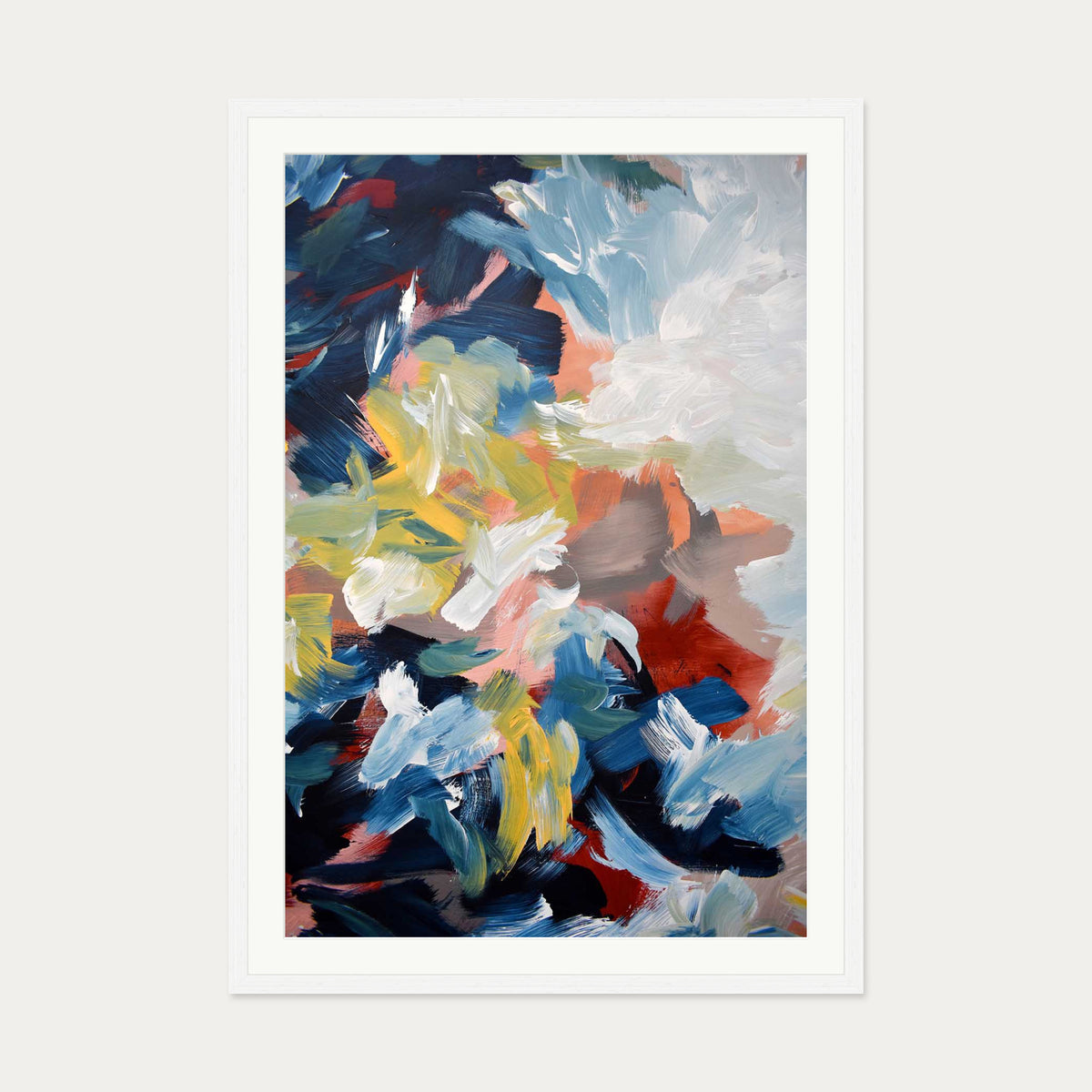 Abstract 450 Art Print — 70 x 100 cm — White Frame