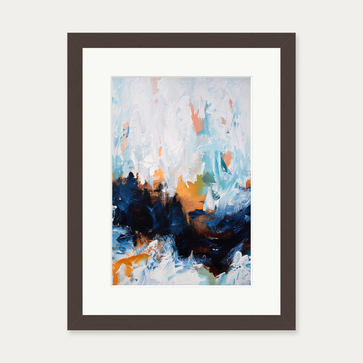 Abstract 453 Art Print — 30 x 40 cm — Brown Frame